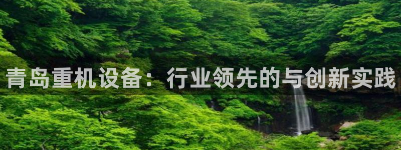 顺盈娱乐代理怎么样：青岛重机设备：行业领先的与创新实践