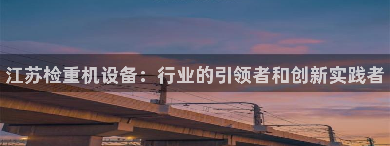 顺盈娱乐下载最新版：江苏检重机设备：行业的引领者和创新实践者