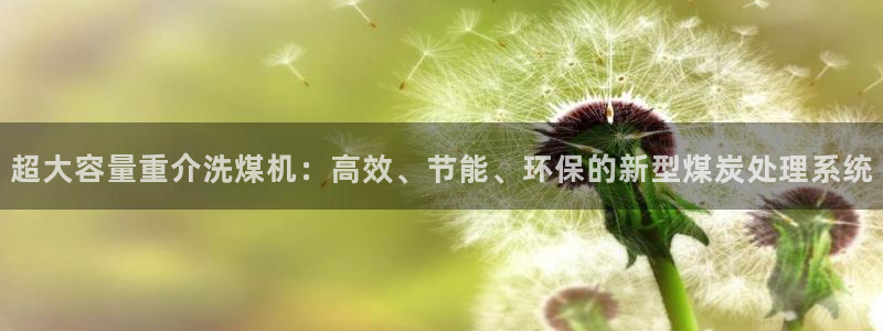 顺盈娱乐场所：超大容量重介洗煤机：高效、节能、环保的新型煤炭