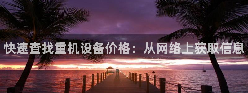 顺盈2娱乐在线教育：快速查找重机设备价格：从网络上获取信息