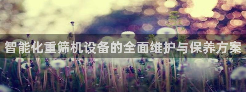 顺盈娱乐开户：智能化重筛机设备的全面维护与保养方案
