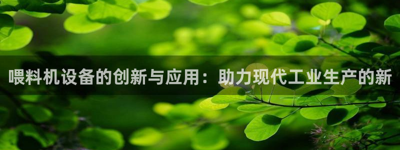 顺盈娱乐代理怎么样做：喂料机设备的创新与应用：助力现代工业生